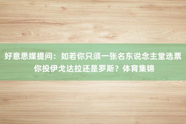 好意思媒提问：如若你只须一张名东说念主堂选票 你投伊戈达拉还是罗斯？体育集锦