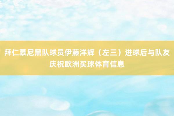 拜仁慕尼黑队球员伊藤洋辉（左三）进球后与队友庆祝欧洲买球体育信息
