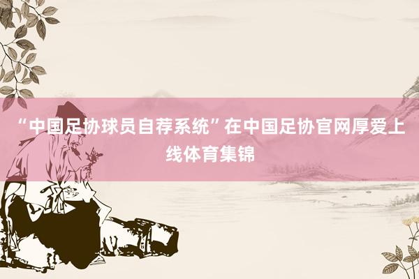 “中国足协球员自荐系统”在中国足协官网厚爱上线体育集锦